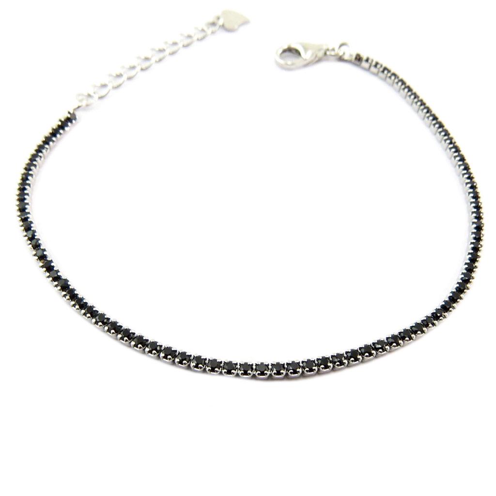 Les Trésors De Lily [P9281] - Brățară din argint „Sissi” argint negru (placată cu rodiu) - 1 mm