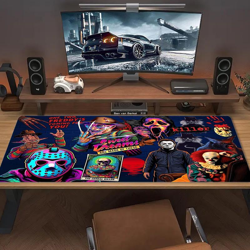 Horror Movie Series Color Mouse Pad Large Gaming Table Cushion Non-slip Laptop Tablet Big Mousepad XXL Mat Mini PC Playmat With Lock edge