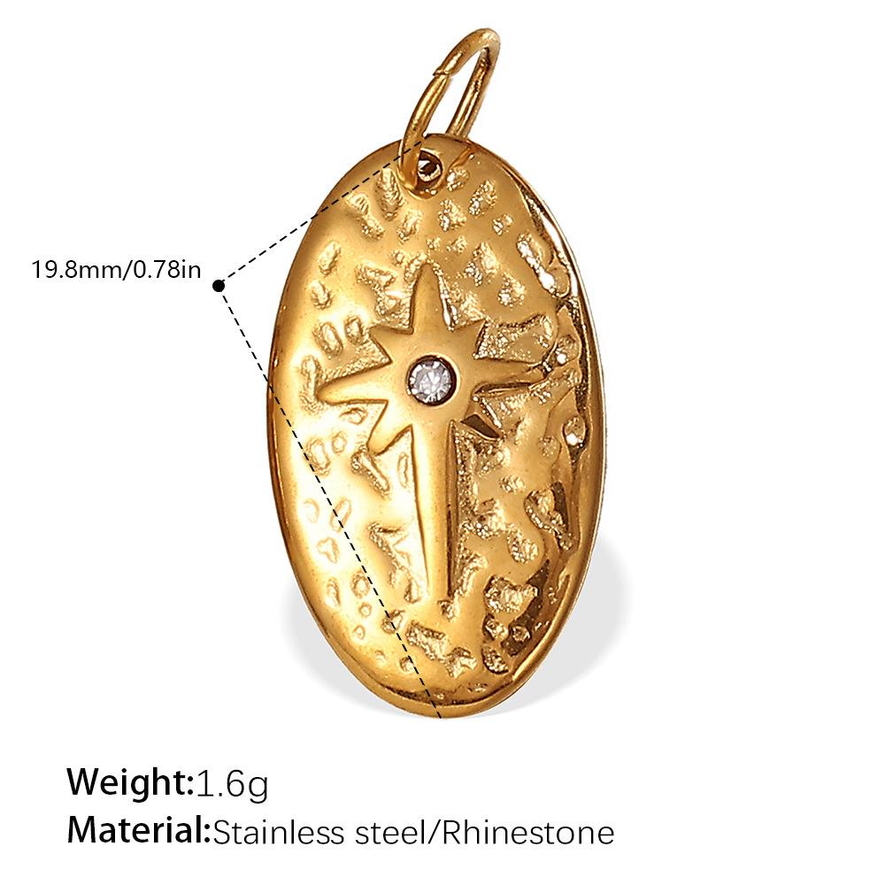 Sun Moon Stainless Steel Gold Plated Pendant Jewelry Versatile Pendant Necklace Women