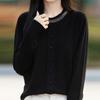 Navava Long Sleeve KniT T shirT buTTon poinT Round Neck Nk2888