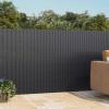 Dark Grey PVC Privacy Fence Slats, Bamboo Effect Outdoor Garden Privacy Screen for Backyard, Balcony & Terrace