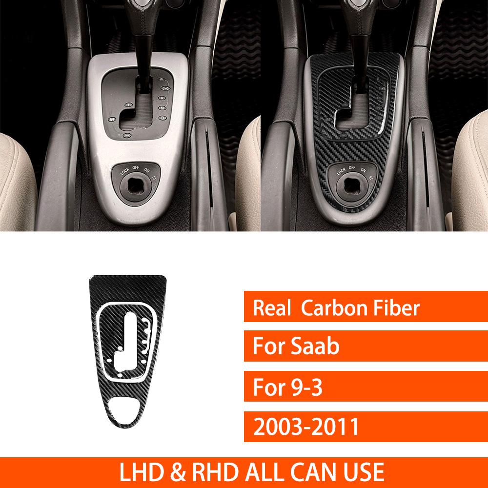 For Saab 9-3 2003-2011 Real Carbon Fiber Sticker Transmission Gear Shift Panel Trim Cover Car Accessories Interior Decorative
