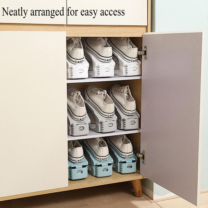 Adjustable Double-layer Shoe Rack Thickened and Space Saving Shoe Storage Rack Flat Bottomed High Heel Storage Shoe Rack
