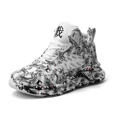 Lässige Herren-Sportschuhe mit dicker Sohle und Graffiti, rutschfest, wasserdicht, Outdoor-Walking, Jogging, Leichtathletikschuhe