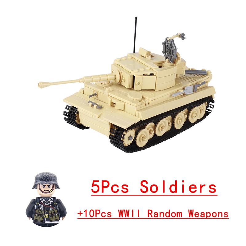 Non-Toxic Wwii Military North African Campaign Wheeled Armored Vehicle Tank Cannon Soldier Figures Building Blocks Weapon Truck Army Toy