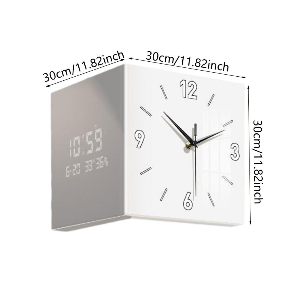 Corner Wall Clock Silent Wall Clock Lounge Clock Easy Installation Versatile Multifunctional Living Room Clock for Office