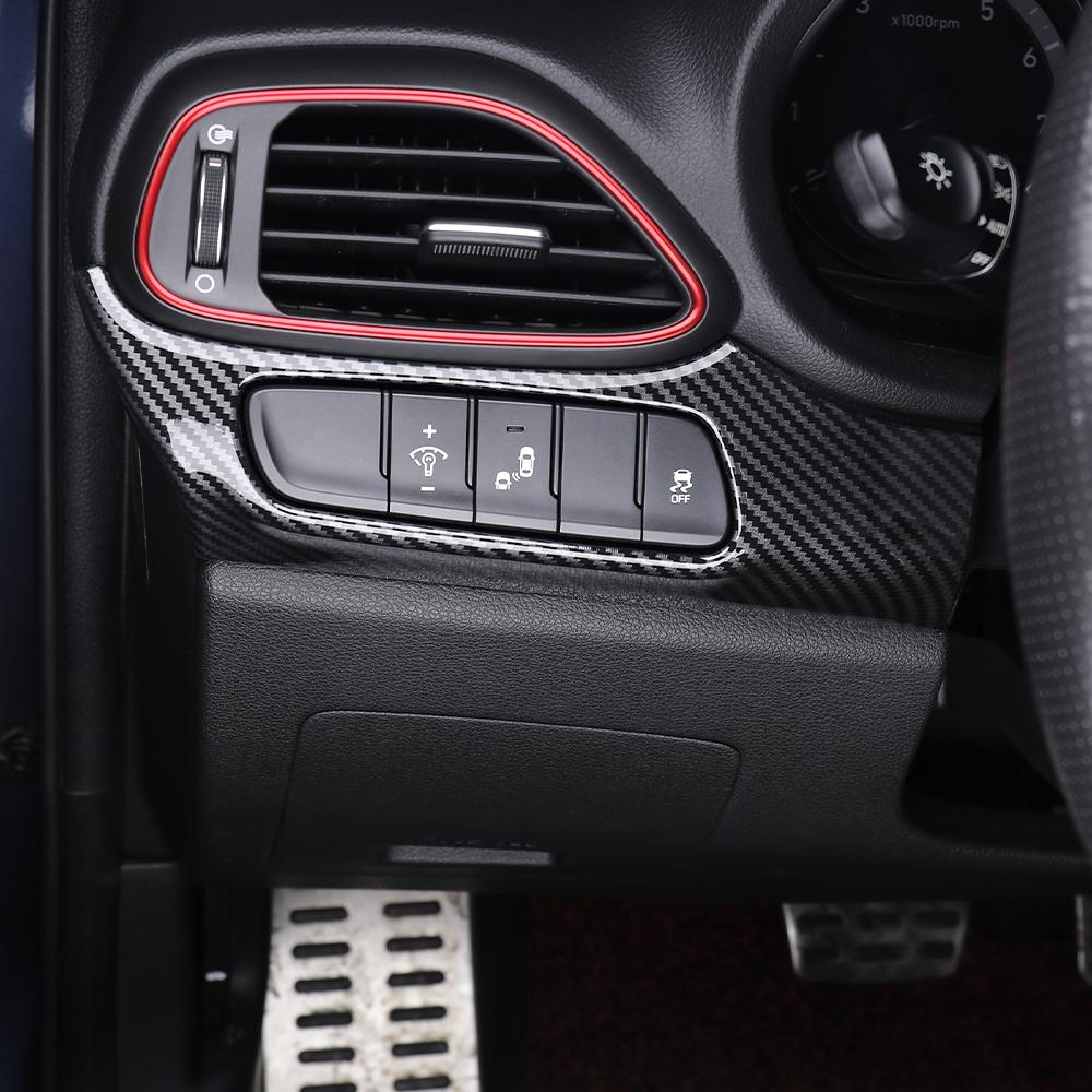 For Hyundai I30/I30 N 2017-2026 Car Tuning Carbon Fiber Headlight Head Lamp Adjustment Switch Button Cover Trim Accessories LHD