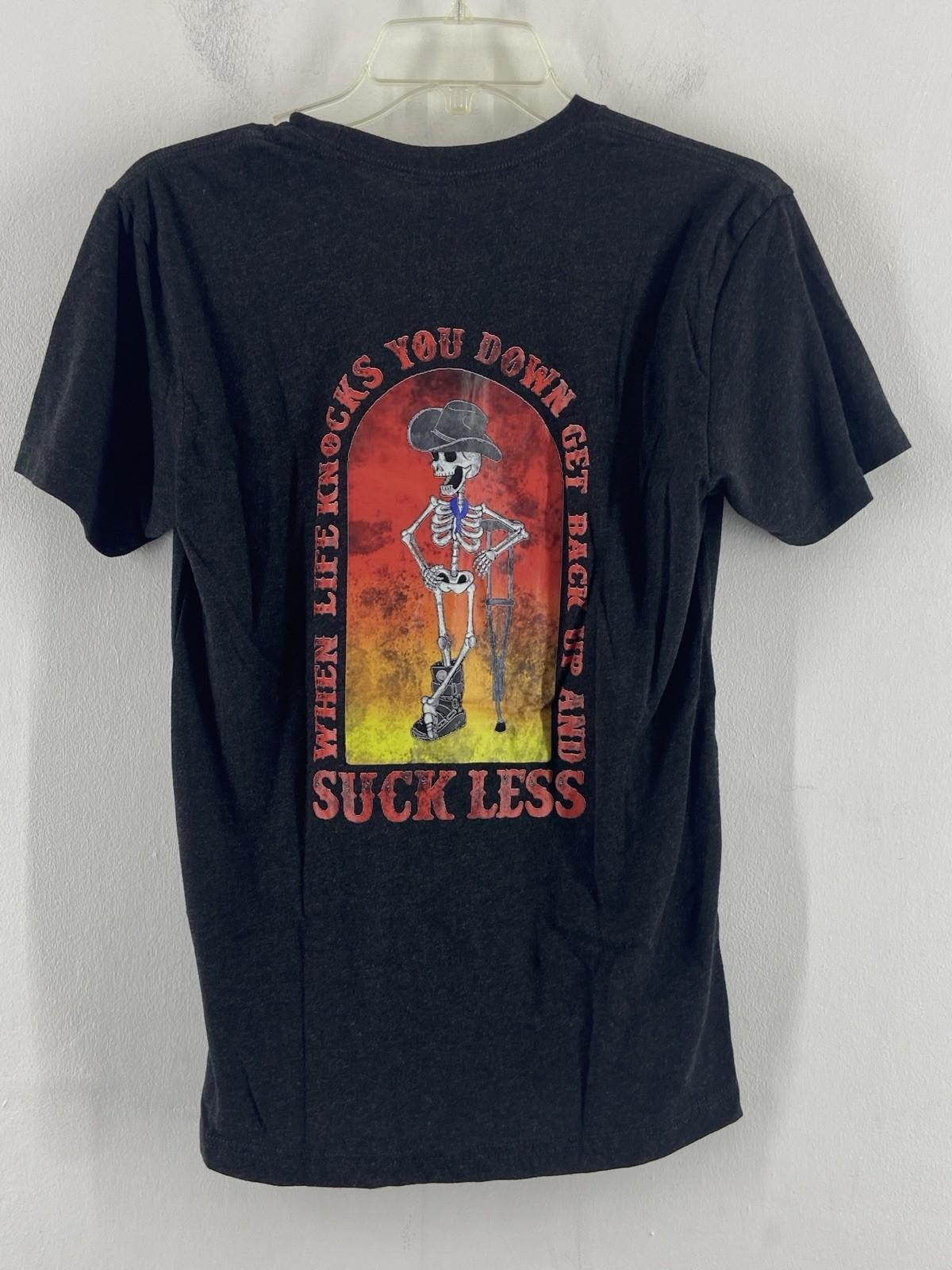 Next Level Mens Suck Less Black Skeleton Skull T-Shirt S разноцветный