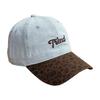 Leopard print splicing denim baseball cap children's new wide brim show face small couple hip-hop cap male tide