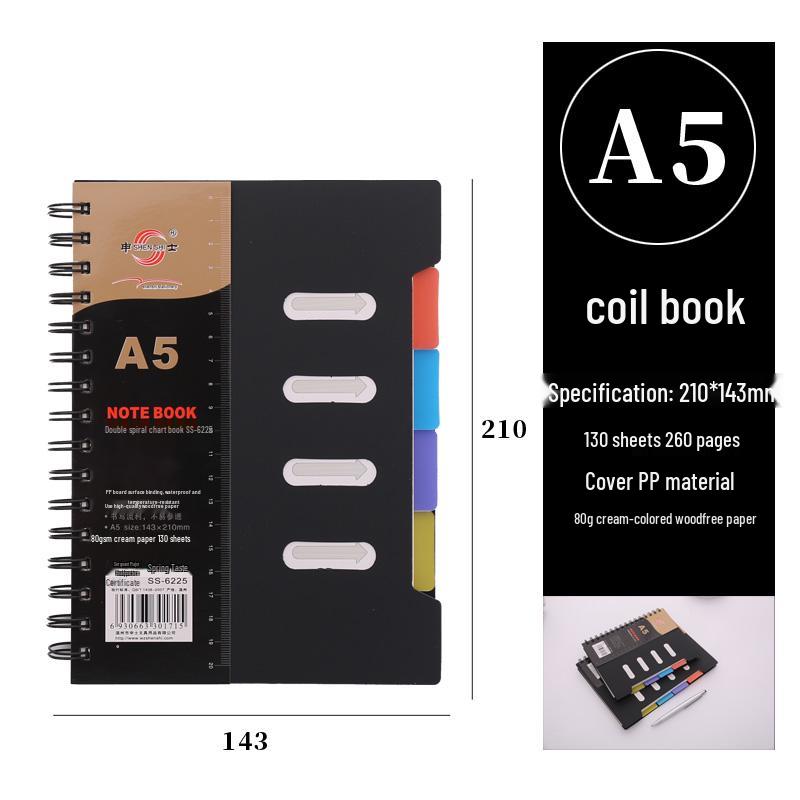 Korean Student Coil Notebook: Fresh & Simple Stationery Diary for University