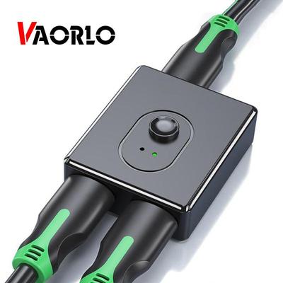 VAORLO מתג מפצל תואם HDMI 4K 2.0 מתאם 1x2 / 2x1 מתאם 2 In 1 Out ממיר PS4 HD TV BOX