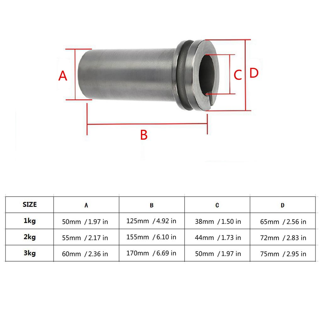 1/2/3KG Metal Crucibles Black Cup Furnace Torch Melting Casting Refining Gold Silver Copper Brass Aluminum