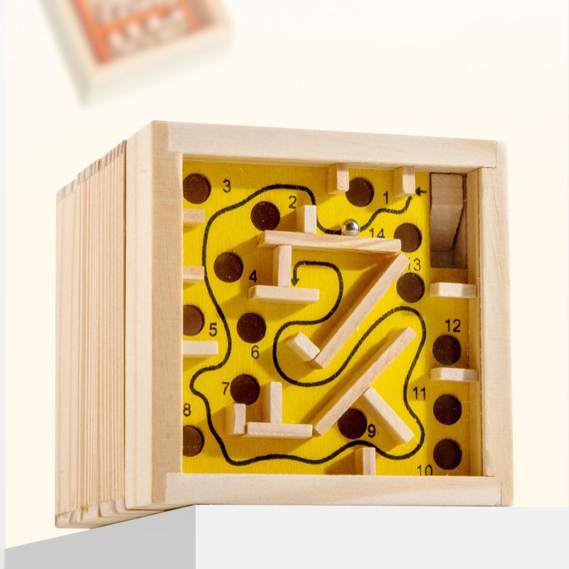 Children's Wooden Labyrinth Ball Balance Concentration Kindergarten Interactive Ball Walking Pocket Game Tabletop Puzzle Toys