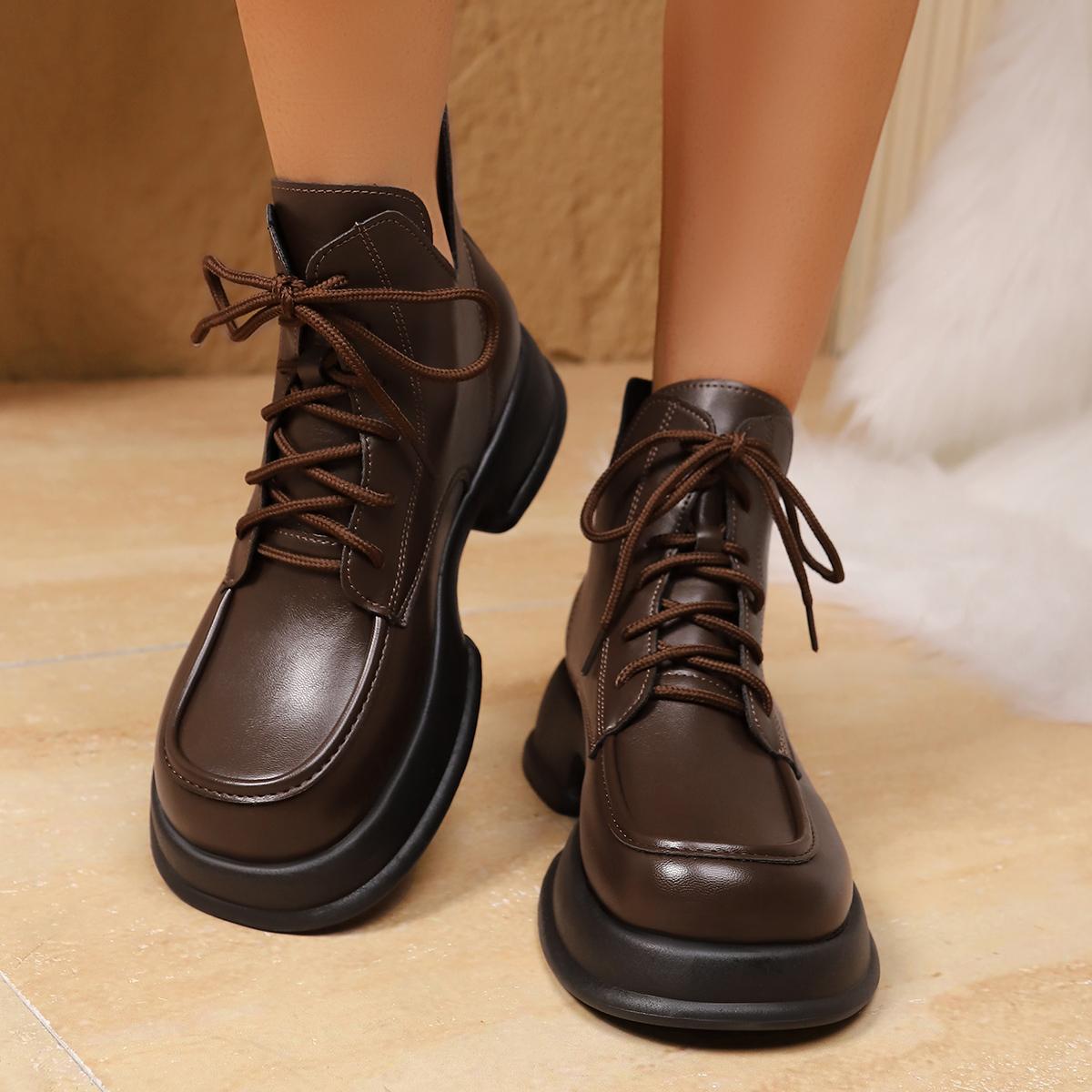 

Trendy New Round Toe Comfortable Sports Elegant Short Popular in Spring and Autumn Thick Soled Casual Women 35