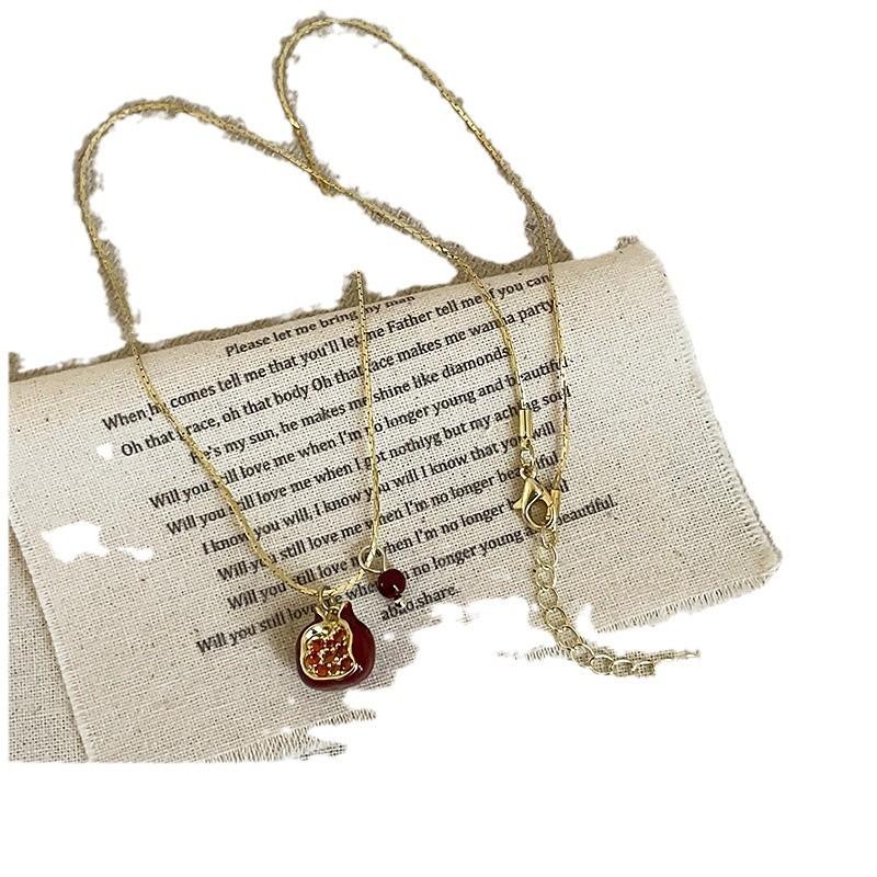 Rodie coaptă pandantiv colier Stud cercei femeii design de nișă simț personalitate rafinat versatil modă gât lanț pulover lanț