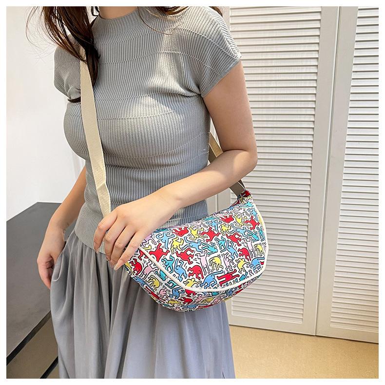 Женская сумка-портфель с принтом на молнии — фото 3