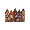 Multi-layer Halloween Village Decor Wooden Rustic Autumn Ornament  Coffee Bar Table