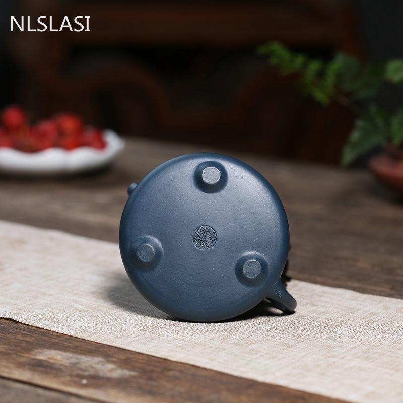 Authentic Yixing Tea Pots Purple Clay Filter Teapot Raw Ore Azure Mud Stone Scoop Kettle Handmade Tea Ceremony Supplies 200ml