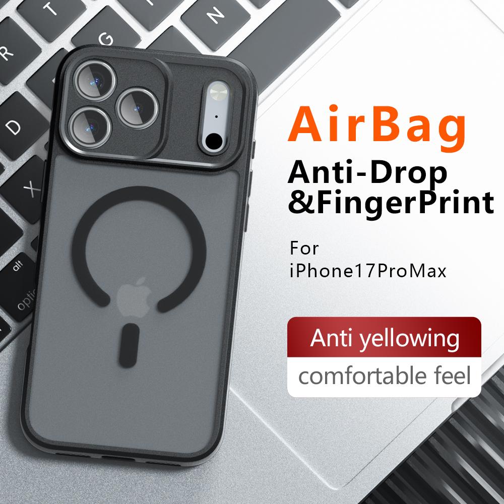 For Magsafe Magnetic Wireless Charging Case For iPhone 17 Pro Max iPhone17Pro 17ProMax Air 5G Shockproof Matte Back Cover Coque