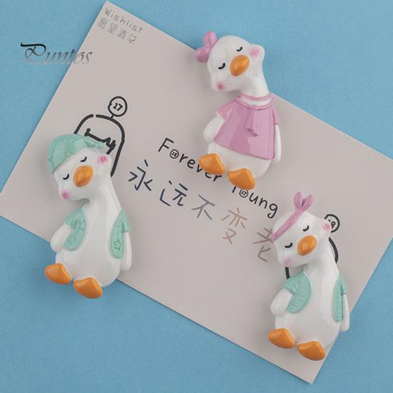 Fridge Magnet Resin Various Styles Lovely Crooked Neck Cartoon Duck Magnetic Decorative Craft Home Door Window 3D Sticker Household Supplies