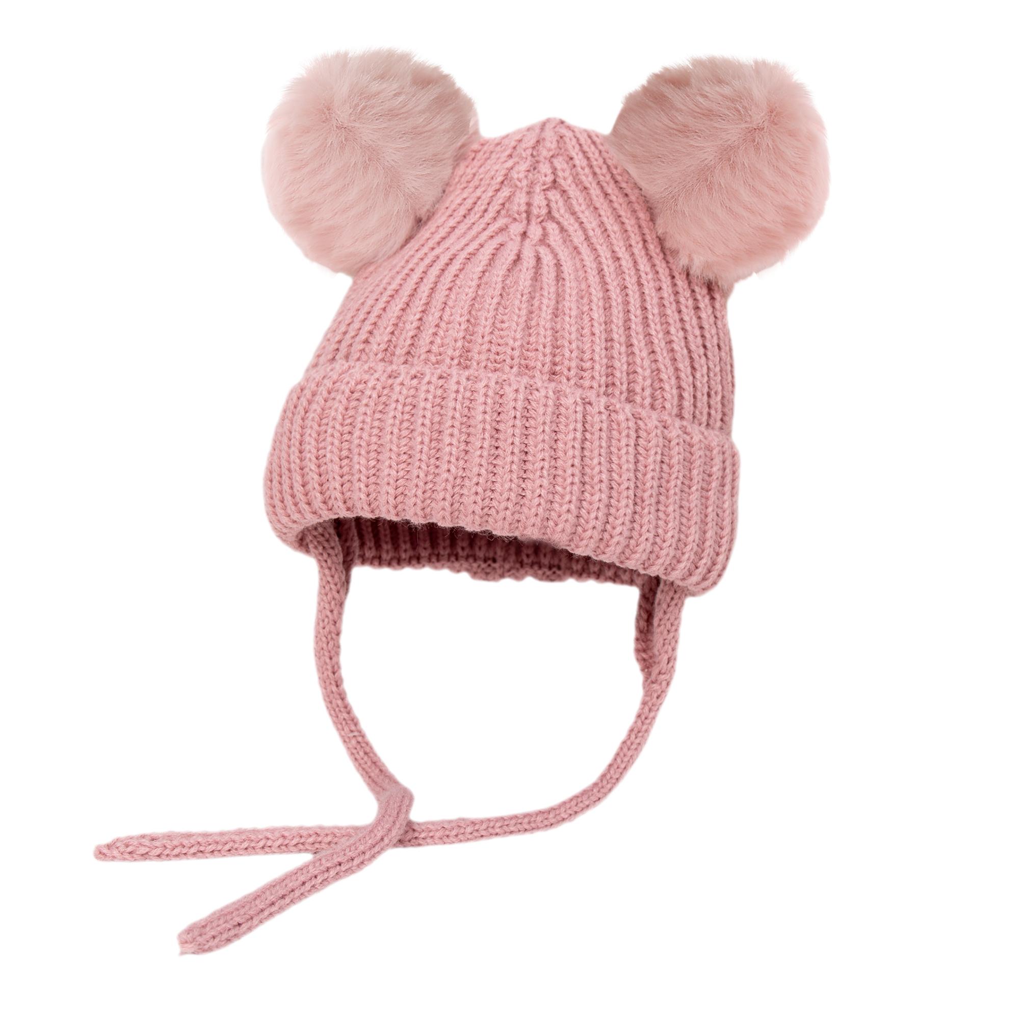 

Pompom Winter Baby Hats Cute Beanies Caps Bear Ear Protection Knitted Boys Girls Headwraps Warm Kids Crochet Infant Kid Headwear мальвовий