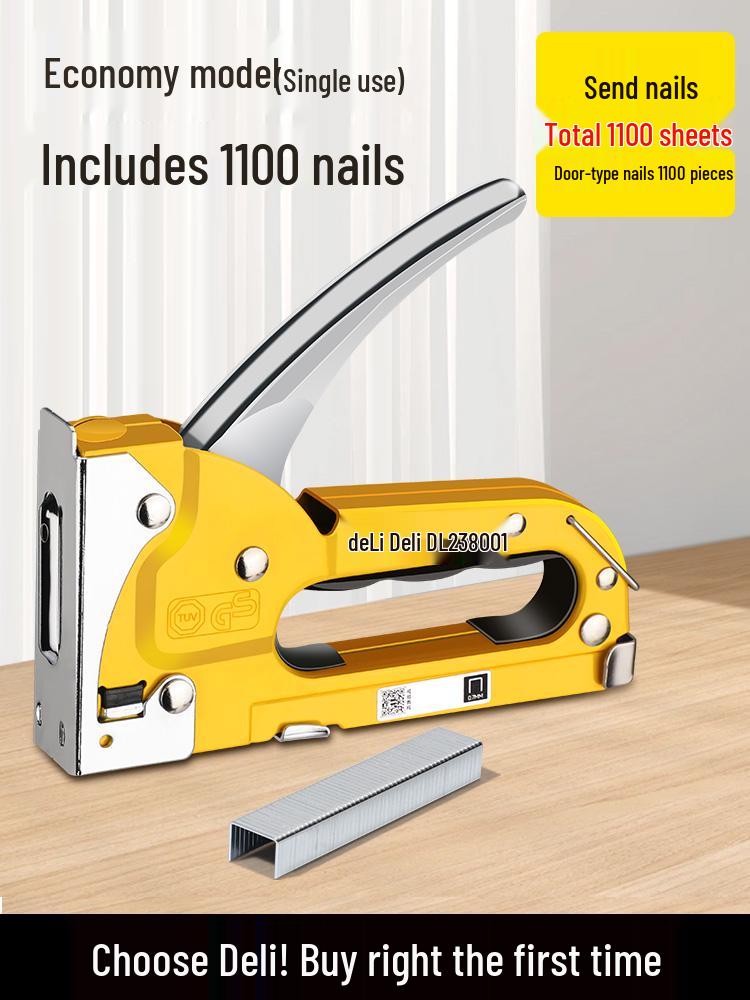 Deli Manual Staple & Air Nail Gun for Woodworking