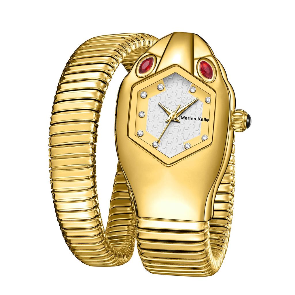 Damen Schlangen Armbanduhr Mode Gold Damen Uhren Luxus Damen Armbanduhren