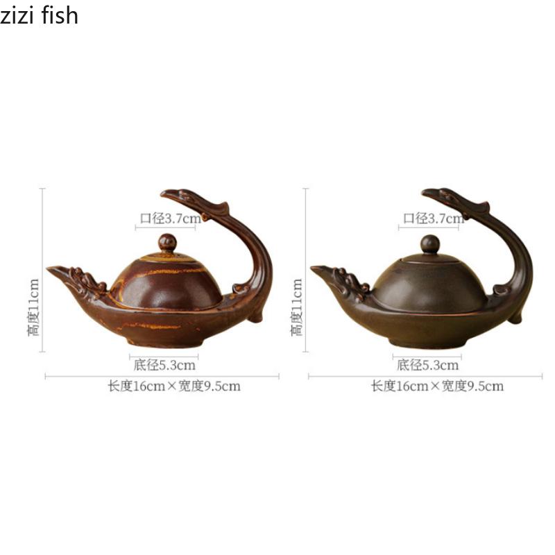 Kiln Transmutation Ceramic Teapot Retro Tea Maker Side Handle Single Pot Tea Infuser Teas Brewing Tools Teaware Kettle Teapots