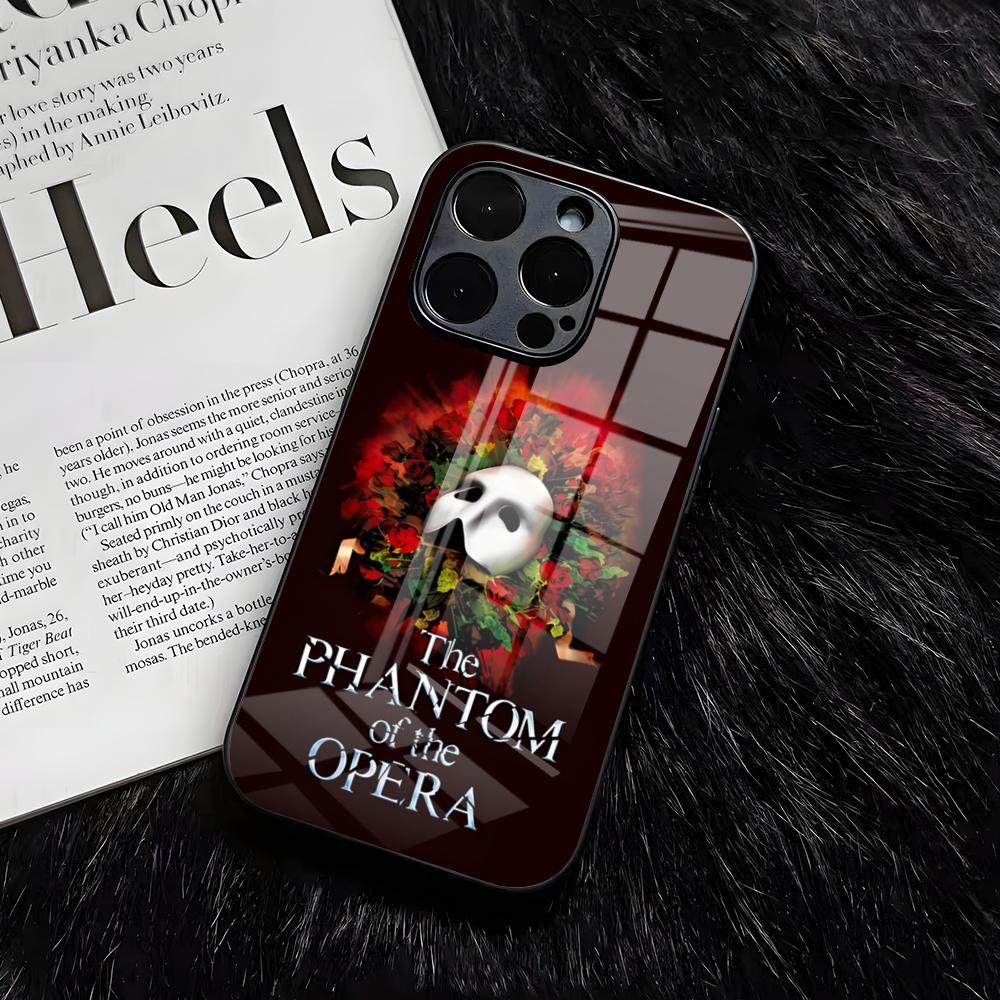 Husă de telefon Phantom Of The Opera Pentru IPhone 17 Air 16 E Pro Max 15 14 13 Mini 12 Pro 11 Max Plus Capac Negru din Sticlă