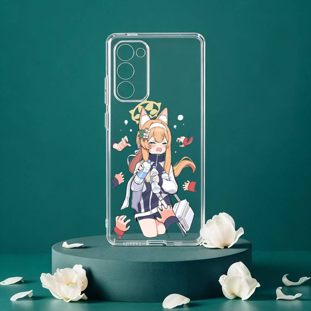 Iochi Mari Cute Blue Archive Phone Case For Samsung Galaxy S24 S25 S23 S22 S21 Plus S24 S25 Transparent Cover Case
