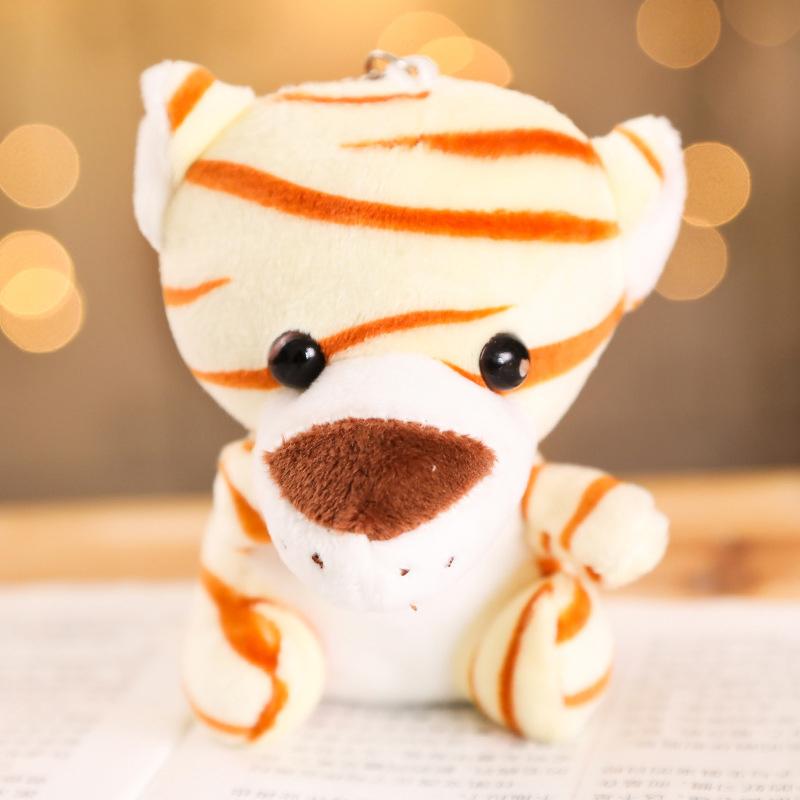 Mini Forest Animals Stuffed Plush Toy Sitting Lion Tiger Elephant Monkey Leopard Giraffe Doll Keychain For Kid Birthday Gifts