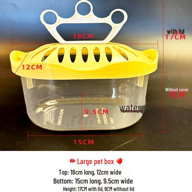 Portable Transparent Turtle and Fish Tank - Durable Drop-Resistant Breeding and Transport Box