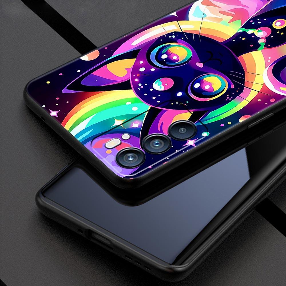 Colorful Cat Design Phone Case For Oppo Reno 13 12 11 10 7 F Find X5 X6 A98 A80 A79 A78 A57 A54 A31 A17 Pro 5G Soft TPU Cover
