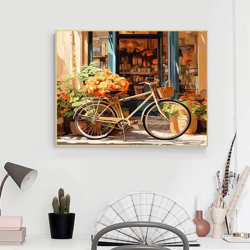 5D Diy Diamond Painting Mosaic Door House Full Square Round Embroidery Landscape Building Mosaic Home Decor