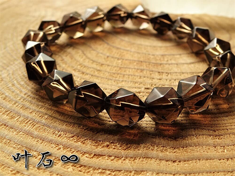 for warding off achieving and achieving Smoky Quartz Bracelet for Men and Natural Power 10mm Cut 16cm Kanoishi [Amulet evil, dreams, goals] Women,
