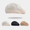 New Summer Solid Beret Hat For Women Outdoor Fashion Casual Hollow Breathable Sun Hat Female Boina Bonnet Cap Whiolesale Gift