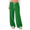Women's Fleece Wide Leg  Elastic Waist Drawstring Loose Pants Drawstring Pajama Pants Sleepwear Trousers