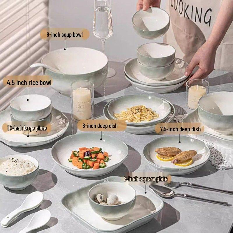 Luxuriöse Keramik Suppen- & Nudelschüssel - Dickes, hochwertiges Design mit Unterglasurfarbe