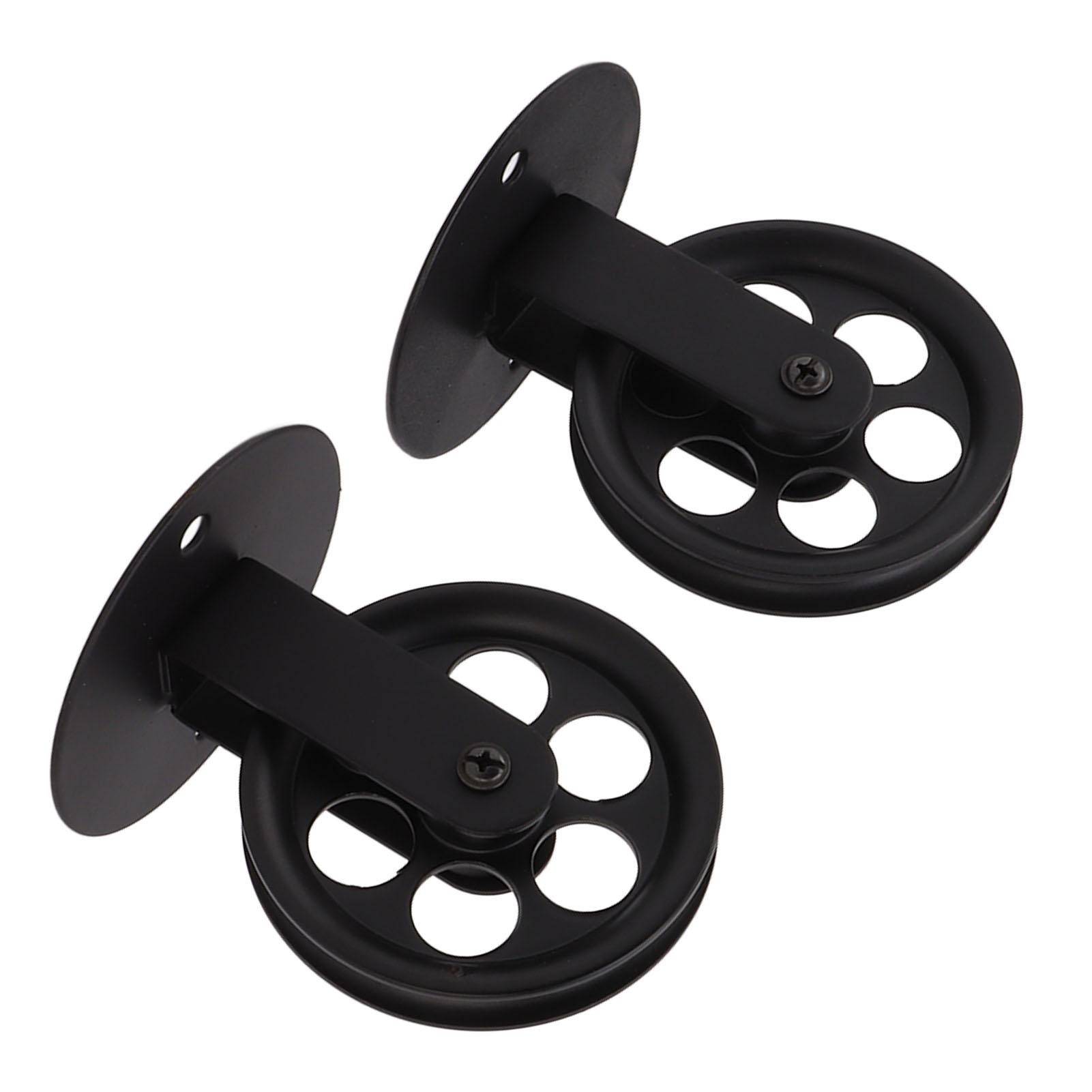 

2pcs Industrial Pulley Wheels for Plug in Barn Pendant Light Vintage Wall Ceiling Mount Lifting Towing Pulleys Black
