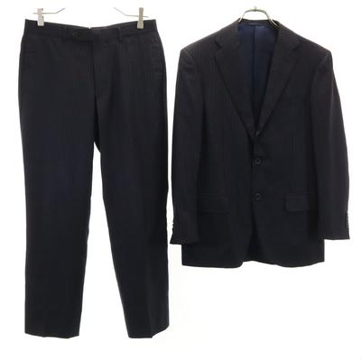 BEAMS F Made in Japan Gestreifter Anzug Set 93 Marineblau Herren Gebraucht