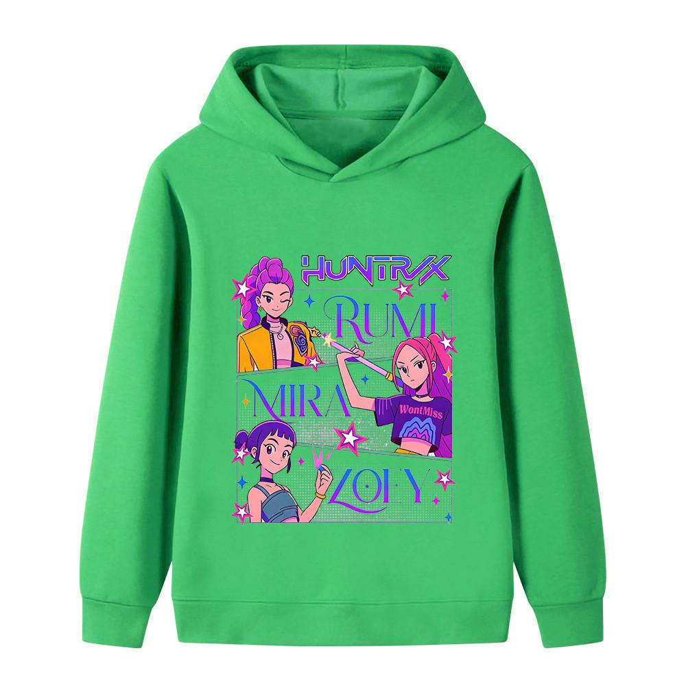 B1239 Kids Boys Girls Kpop Rumi Zoey Mira Print Long Sleeves Hoodie