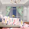 2PCS- Cartoon Deer - Printed curtain -100% polyester material, suitable for bedroom curtains and living room decoration