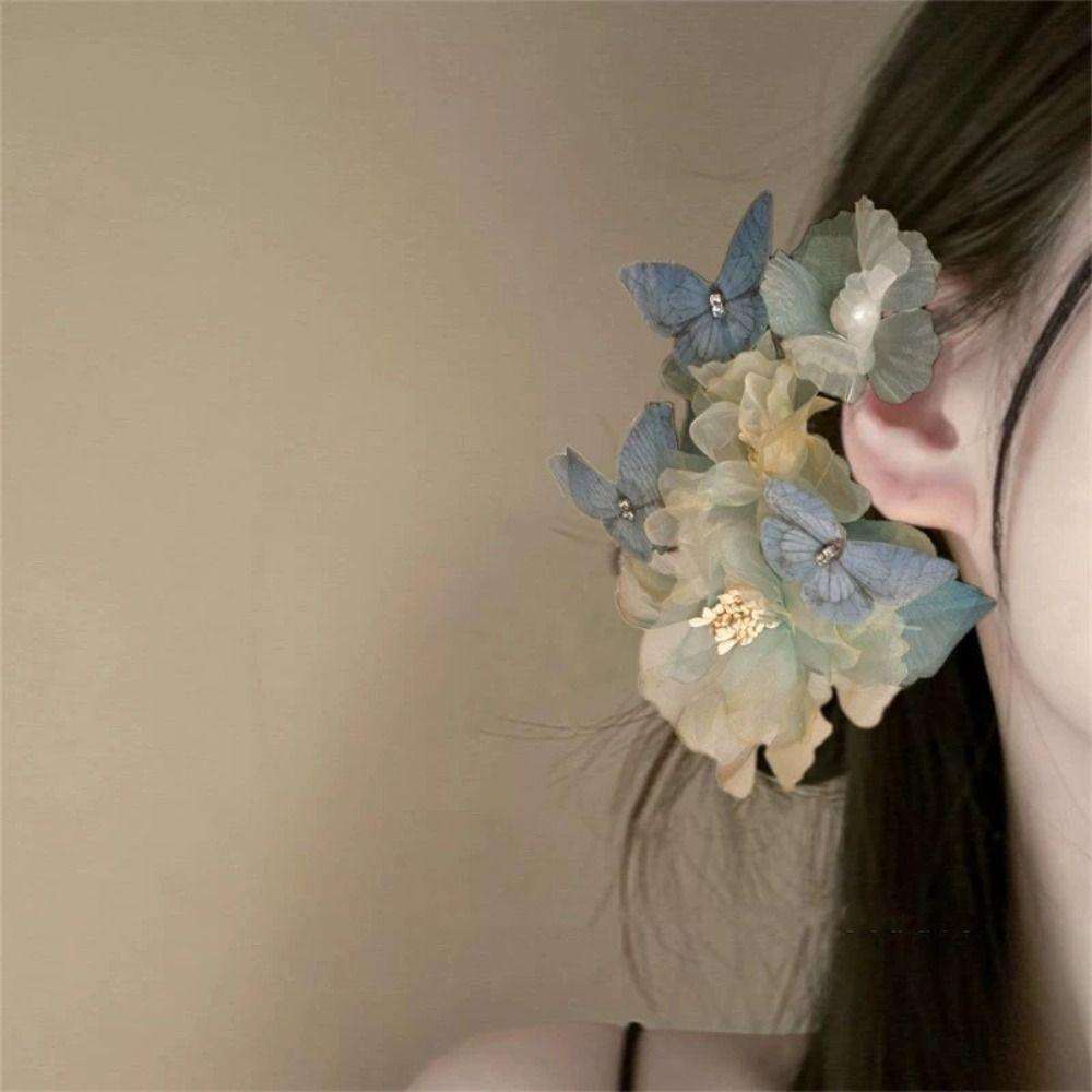 Flower Hair Claw Plastic Side Hairgrips Elegant Hairpins Parties