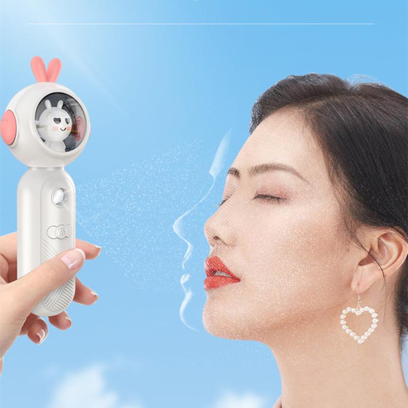 Lovely Rabbit Facial Humidifier Moisturizing Device Mini Portable Rechargeable Perfume Aroma Diffuser Face Mist Maker Fogger