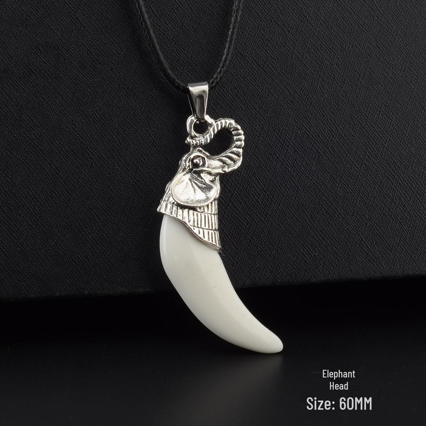 Personalized Resin Pendant Necklace: Domineering Tibetan Mastiff Wolf Tooth Design, Cool Unisex Gift