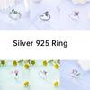 Clover Adjustable Ring 925 Silver Rotating Cherry Blossom Flower Open Rings For Women Wedding Jewelry Gift