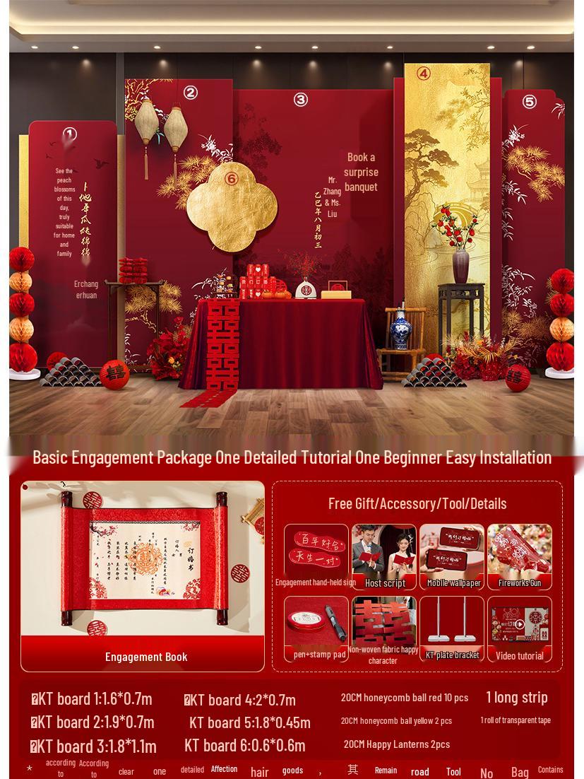 

Celebrity Engagement Banquet Decoration Set - High-End Hotel Table and Home Decorative Supplies