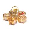 Striped Glass Snack Plate Dessert Bowl Round Clear Partition Snack Platter Plastic Cover Kitchen Storage Fruit Fork Home Decor