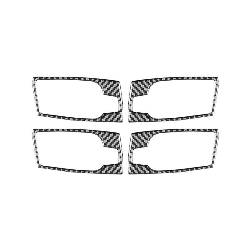 Carbon Fiber Car Door Inner Pull Handle Outer Frame Decoration Sticker For BMW 5 Series E60 2004-2007 Interior Accessories