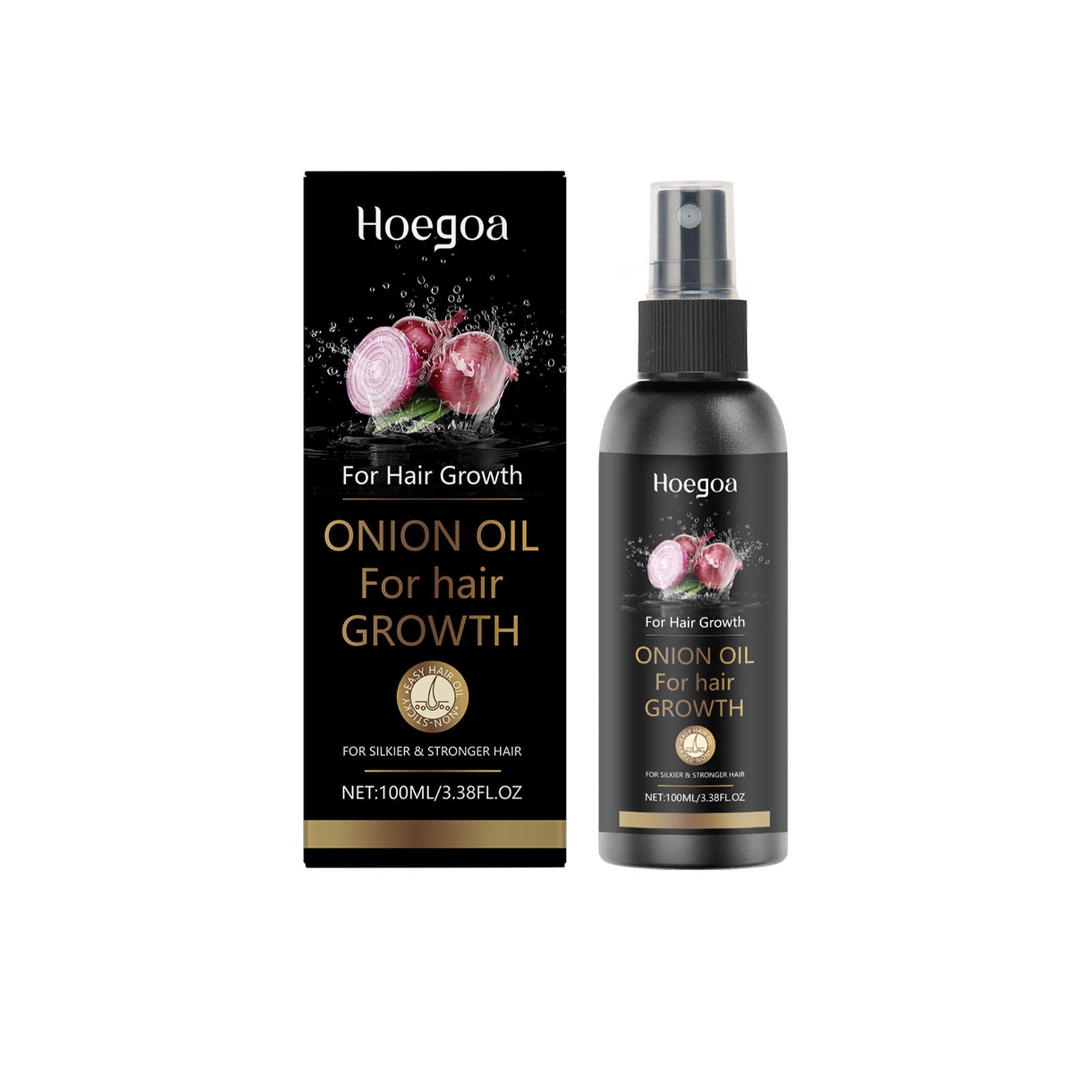 Hoegoa Onion Oil Hair Care Essential Oil Spray Mild Hydrating Follicle Brightening Moisturizing Smooth Shiny Hair Spray 100ml